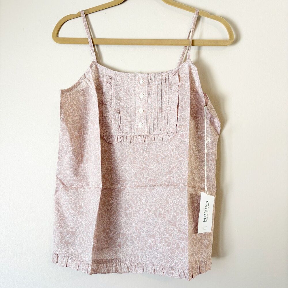 Haven Well Within Floral Camisole Tank Top Small NWT Organic Cotton Lightweight
